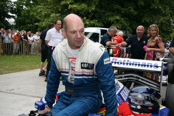 Adrian Newey trying his hand in one of his old designs the FW16